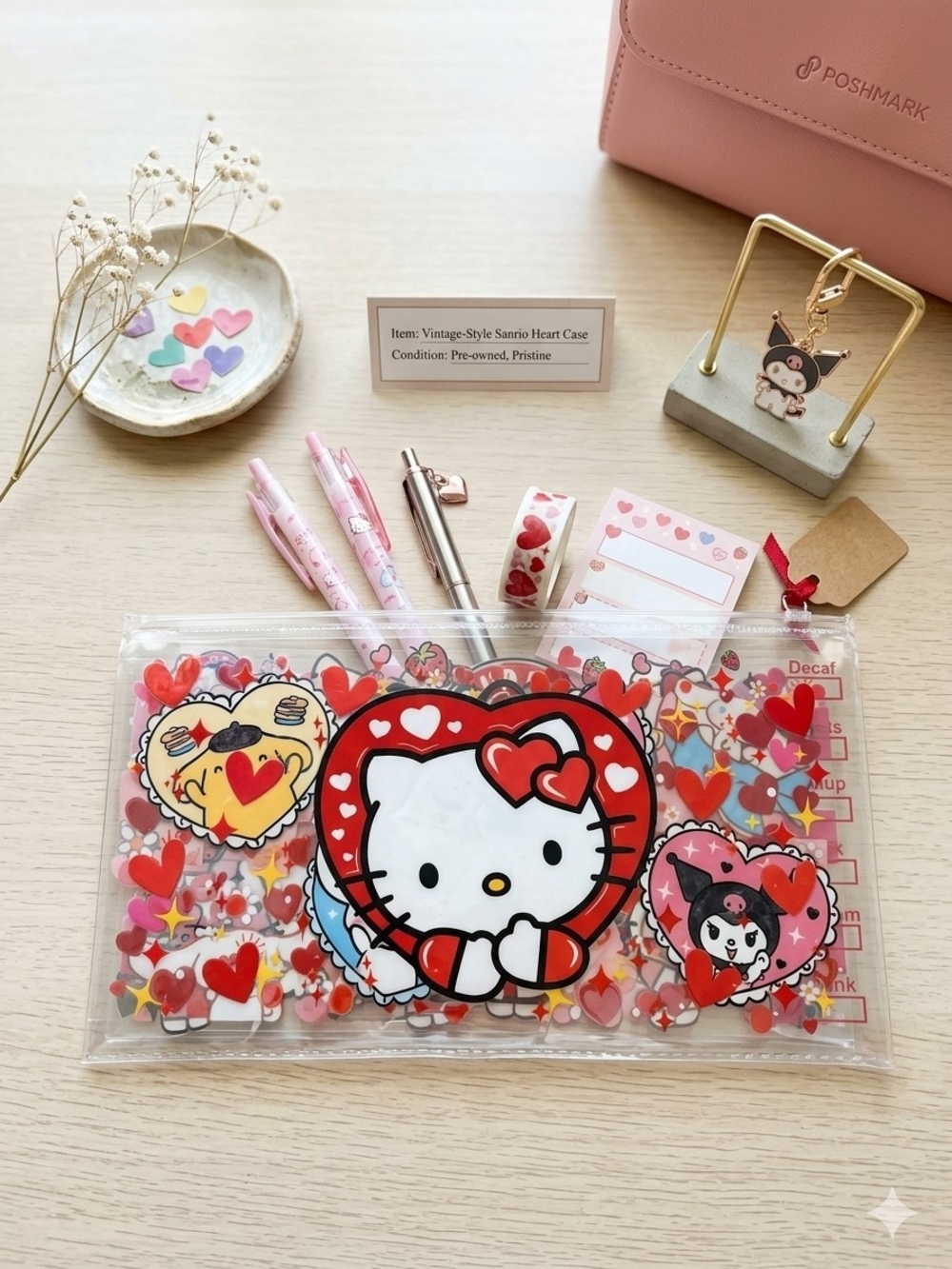 Hello Kitty & Friends Heart Sticker Pack • 10 Sheets • Kuromi PomPomPurin